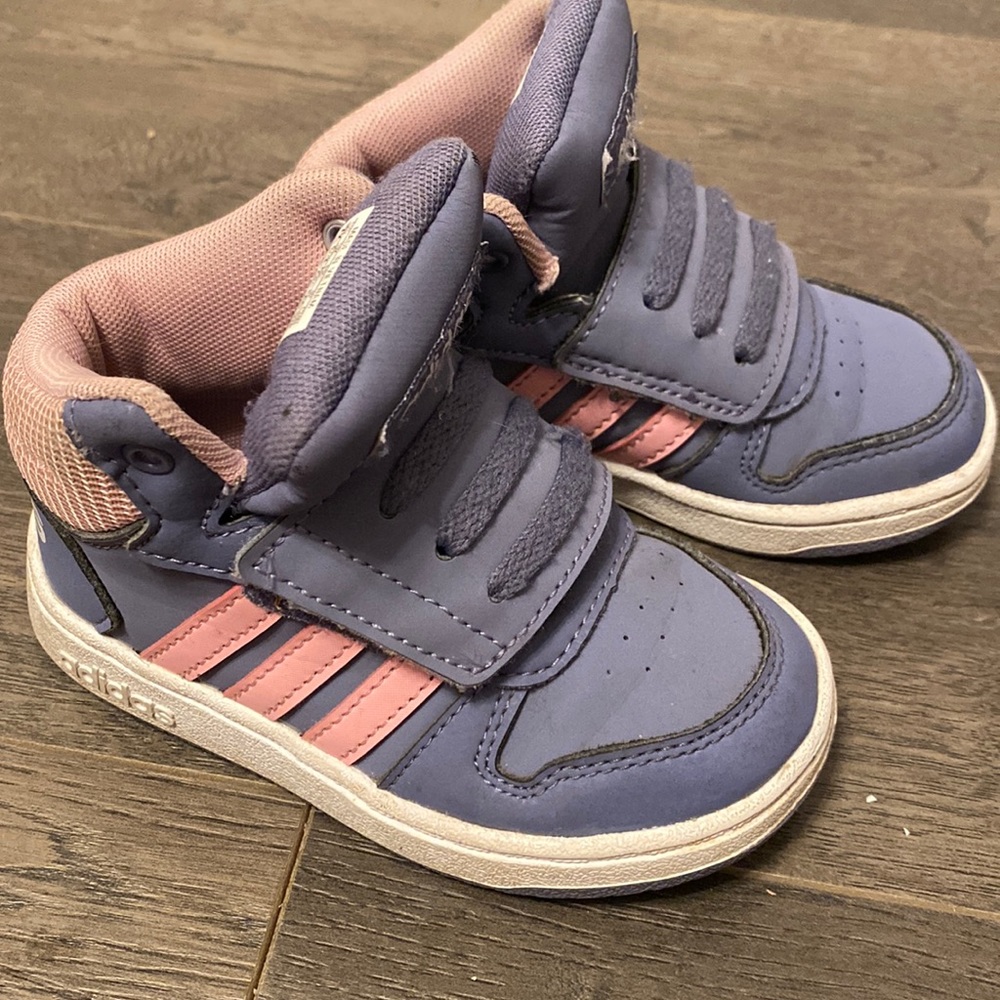 Lavender Adidas Toddler Hightop Sneakers